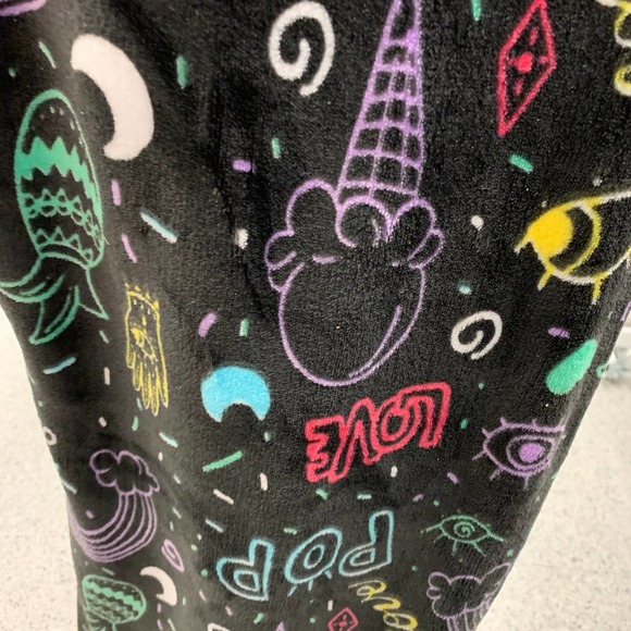 Pop Art Doodle Print Icecream Rainbow Palmistry Moon Eye Oversized Plush Blanket - Picture 3 of 12